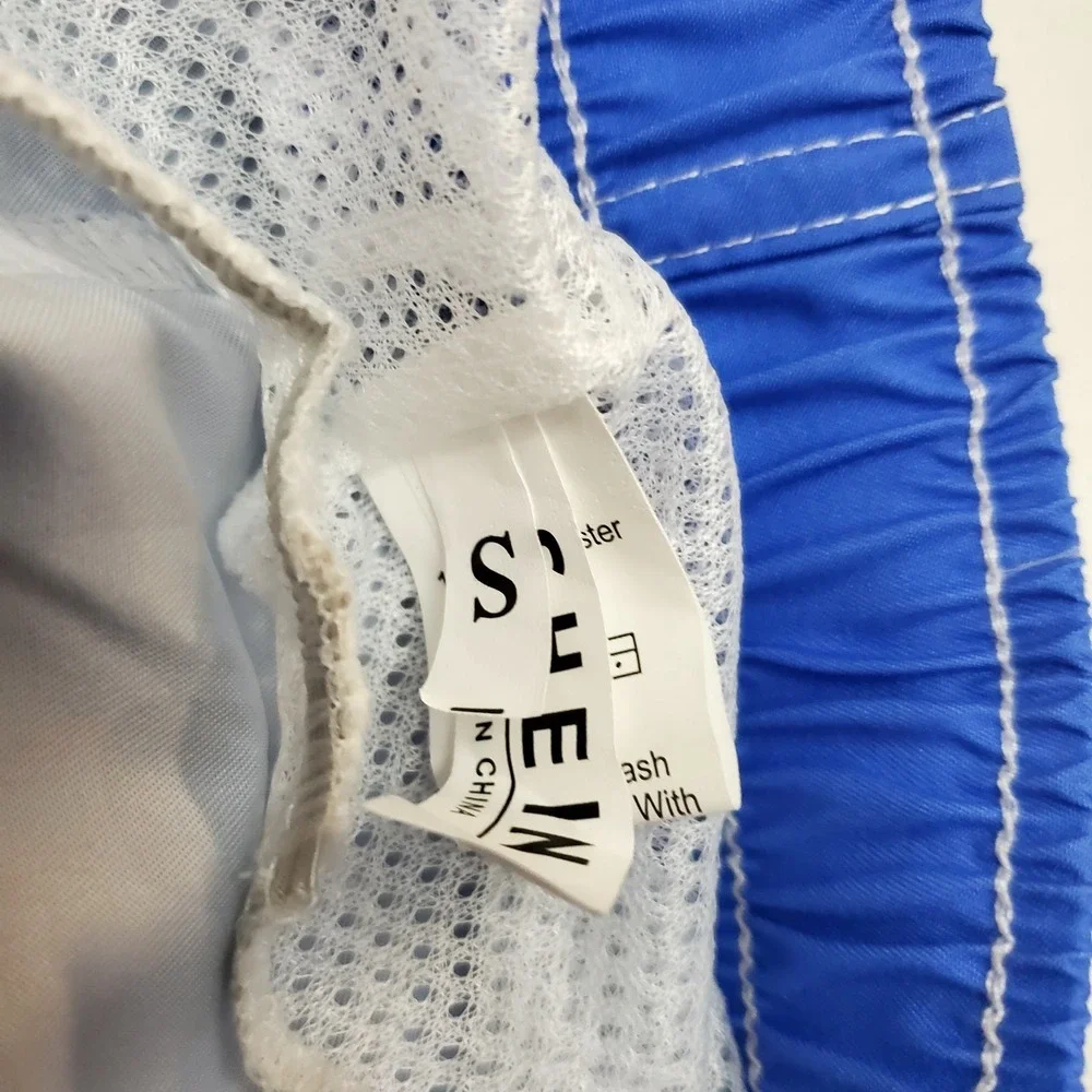 2 Pairs ● SHEIN Men's Striped With‎ Drawstring Swim Shorts/Trunks ● Size Small